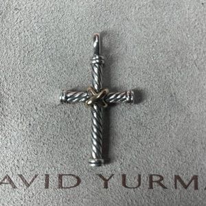 David Yurman sterling and 18k cable cross pendant